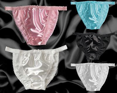 Soft Satin Sissy Frilly Lace Tanga Panties Knickers Bikini Cd Tv Size Ebay