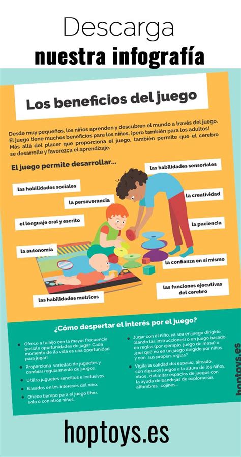 Infografía los beneficios del juego Hop Toys