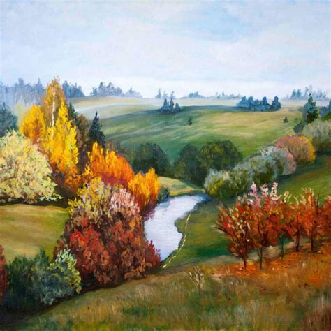 Картина "Осенний пейзаж" 40х50 маслом – купить в Москве, цена 3 500 руб ...