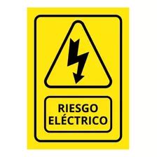 Letrero Peligro Riesgo Electrico Aviso Cartel Afiche 20cmx30 Mebuscar