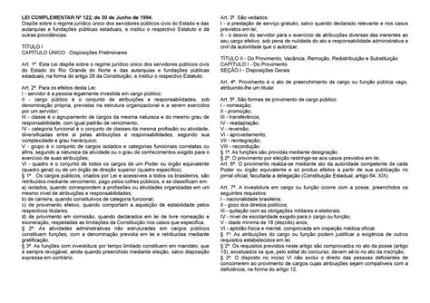 Lei Complementar Estadual Nº 122/1994 - LEI Complementar Nº 122 - LEI COMPLEMENTAR Nº 122, de 30 de Junho de ...
