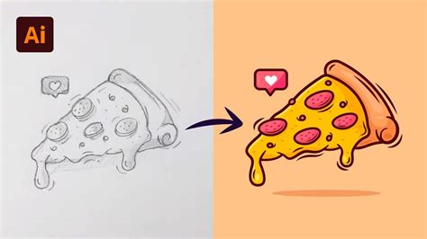 Adobe Illustrator Tutorial Create A Vector Pizza From Sketch