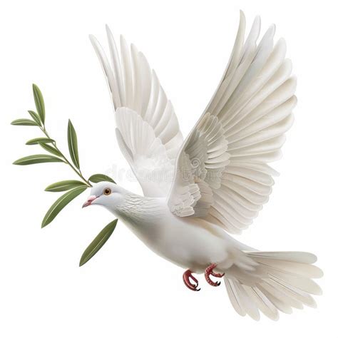 Peace Dove Icon Pigeons Twigs 3d Realistic Collection Flying Birds