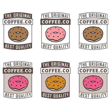 Premium Vector Colorful Doughnut Icon With Text Set 1