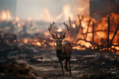 animals escape from fire ecological catastrophy,forest fire generative