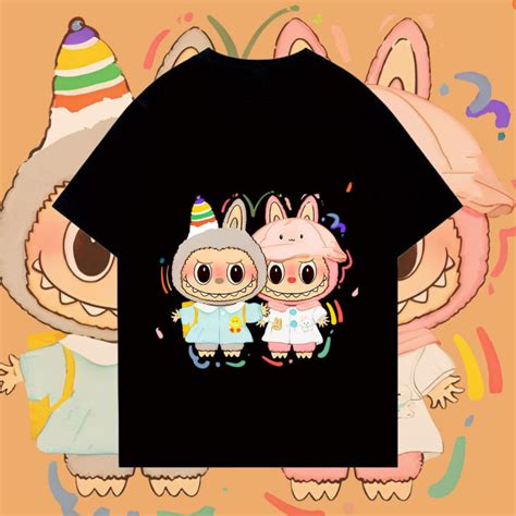 HOT ยอดนยมใหม เส อยดน ารก Labubu Pop Mart พมพ เส อยดผ าฝ ายแท สาหรบผ