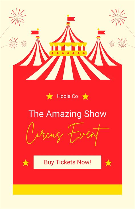White Circus Poster Template In Psd Illustrator Word Publisher