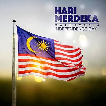 hari merdeka means malaysia independence day text design  flag