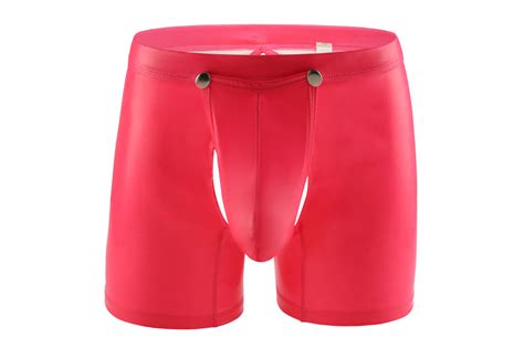 Fetish Gay Underpants Wetlook Boxers Faux Leather Shorts Pqa B