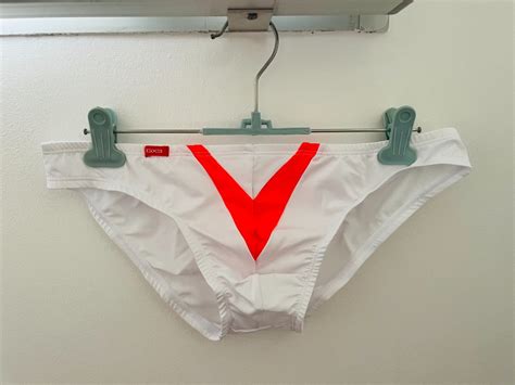 Last Piece Clearance XL Size GX3 Dry Neon Series White Ultra V Bikini With Orange V Front