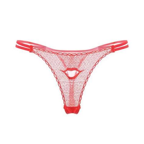 Femme Sexy Culotte Slip String Lingerie Tang Dentelle String Ouvert Dzk Rouge Cdiscount