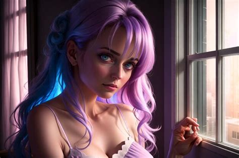 Premium AI Image Beautiful Brunette Woman With Sexy Body In Lingerie Posing Generative Ai