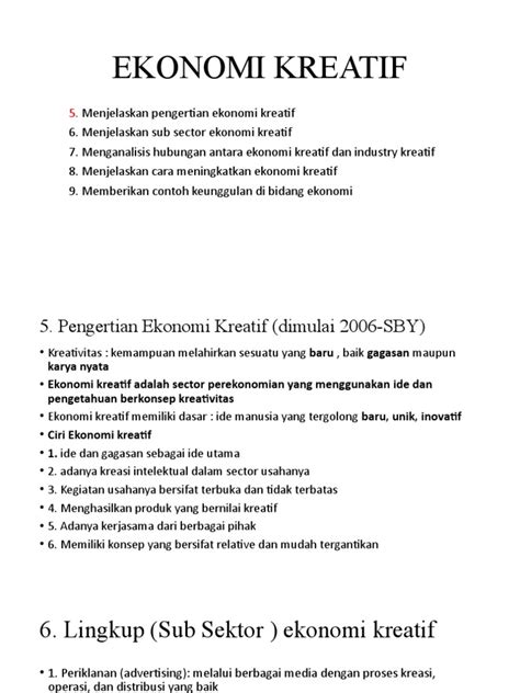 Ekonomi Kreatif Ppt Pdf