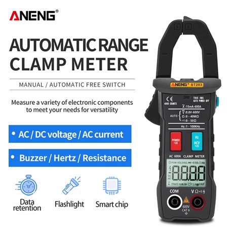 Aneng St Digital Clamp Meter Multimeter Counts True Rms Mini