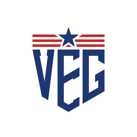 Premium Vector Patriotic Veg Logo With Star And American Flag Straps