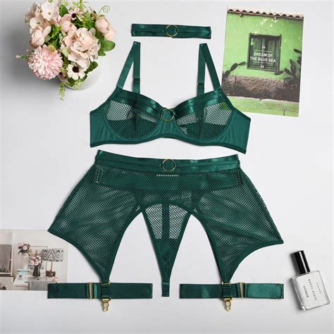 New Mesh Lingerie Set Green M Artofit
