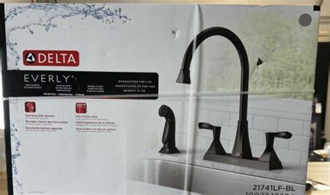 Delta Everly Two Handle Kitchen Faucet Matte Black Wside Sprayer