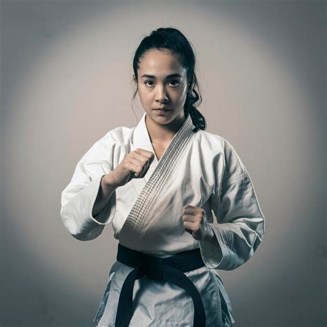 Premium Photo Professional Female Karate Fighter Isolated On The