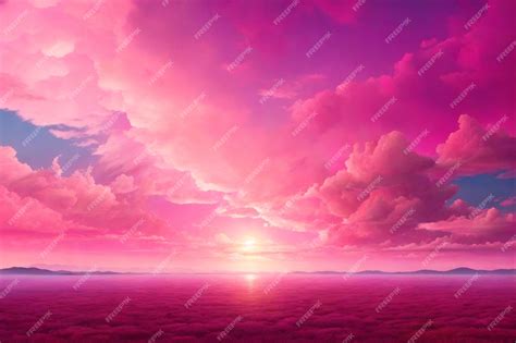 Premium Ai Image Pink Sky Background Pink Sky Wallpaper Fantasy Sky