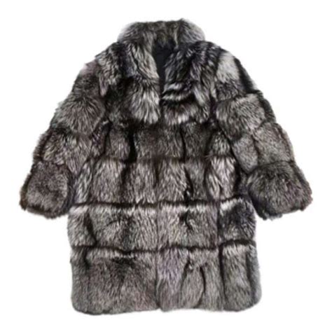 dennydora fashion luxury natural fur coats men silver fox fur coat big