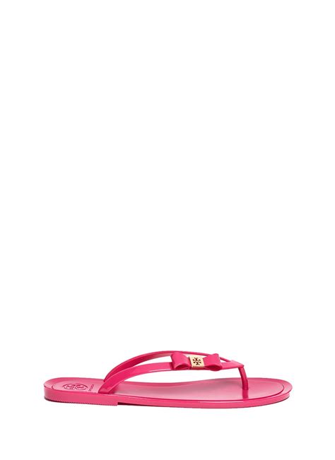 Tory Burch Michaela Bow Jelly Flip Flops In Pink Lyst