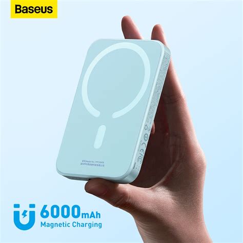 Baseus Bateria Externa Portátil Carregamento Magnético sem Fio iPhone