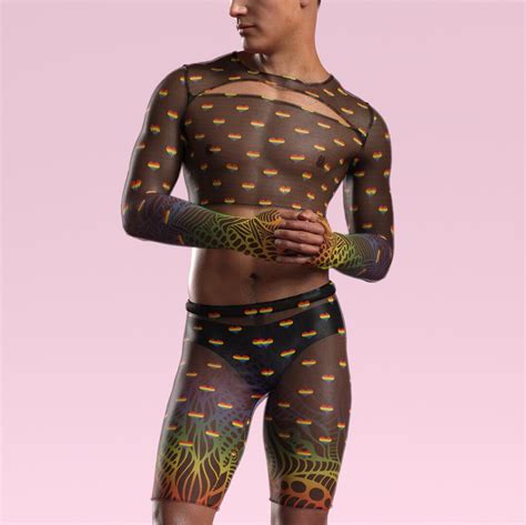 Gay Set Pride Set LGBTQ Set Festival Men Set Rave Mesh Set Burning Man Set Mesh Pride Set