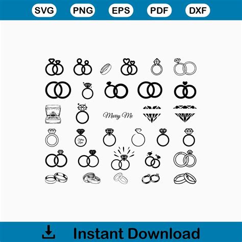 Wedding Ring Svg Engagement Ring Svg Clipart Cut Files Inspire