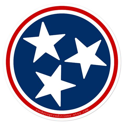 Tennessee TriStar Sticker Tri-Star Vinyl Calcomanía Bubble | Etsy
