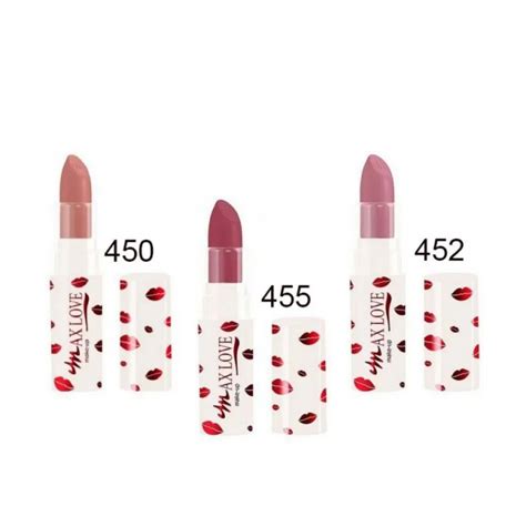 3 un Batom Bastão Nude Lips Cor 450 452 e 455 MAX LOVE Loja NS