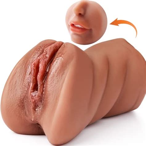 3 In 1 Pocket Pussy Male Masturbators With Lifelike Face Sex Doll With Realistic Textured Mouth