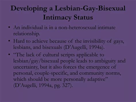 D Augelli S Theory Of Lesbian Gay And Bisexual Development PPTX