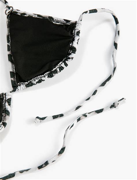 Siyah Kad N Leopar Desenli Gen Bikini St Boyundan Ba Lamal Sak Bm Koton