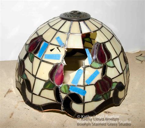 Boehm Stained Glass Blog: Lamp Repair after Major Damage