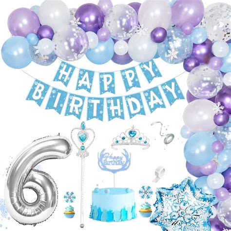 6th Frozen Birthday Decorations Happy Birthday Balloons Decorations