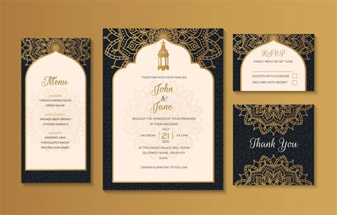 Muslim Wedding Invitation Symbols