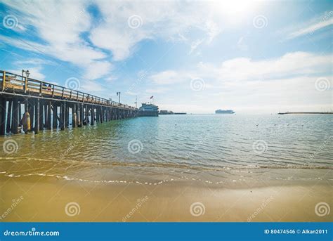 Pier in Santa Barbara stock photo. Image of pacific, reflection - 80474546