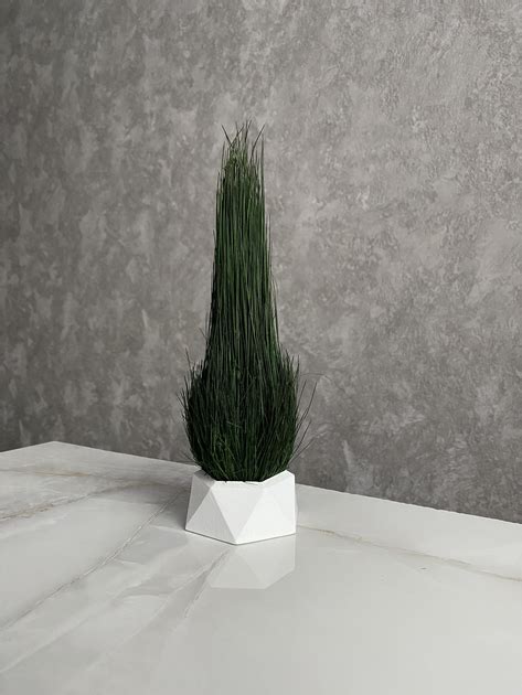 Гипсовое кашпо MiNature Moss со стабилизированой травой Фестука 20 см ...