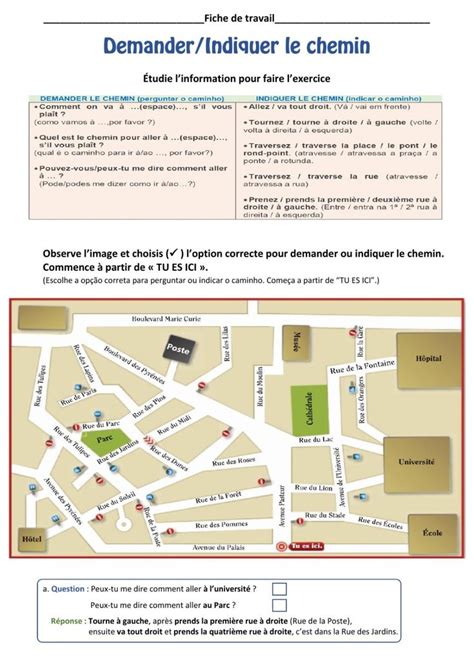 Demander Indiquer Le Chemin Worksheet In 2022 French Education