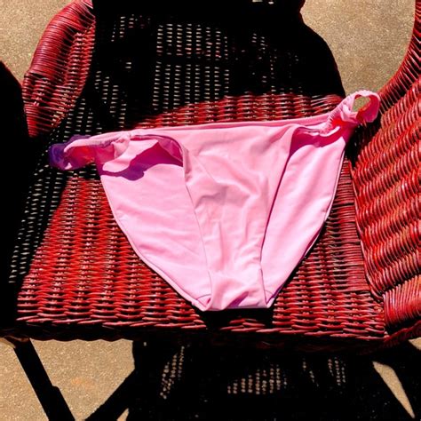 Aerie Swim Aerie Pink Ruffle Bikini Bottom Nwt Size M Poshmark