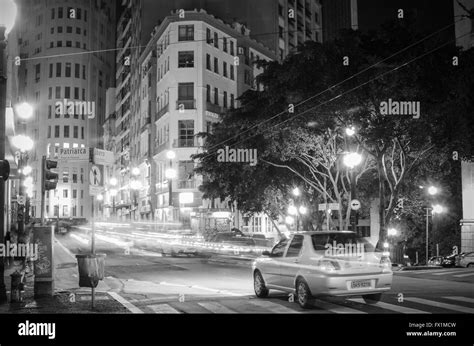 SAO PAULO BRAZIL January 25 Streets At Night Downtown Sao Paulo