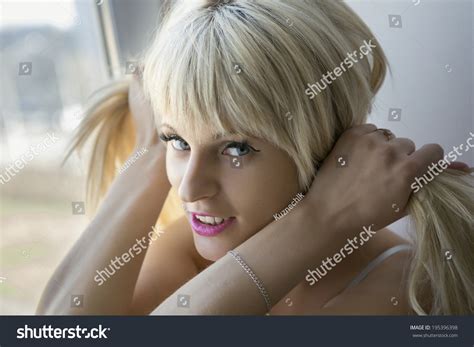 Portrait Smiling Cute Blonde Stock Photo Shutterstock