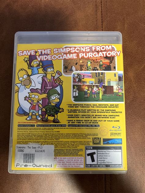 The Simpsons Game (Sony PlayStation 3, 2007) PS3 Complete CIB Tested ...