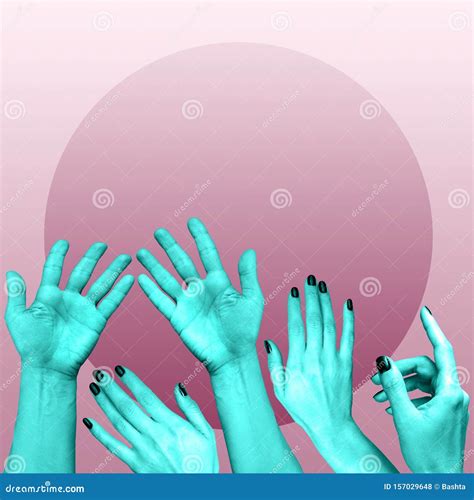 Modern Conceptual Art Poster With A Hands In A Surrealism Style