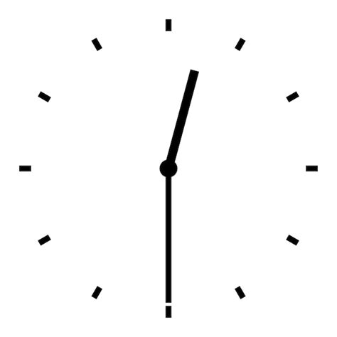 Relógio Ao Meio Dia E Meia Ou à Meia Noite Vetor Premium