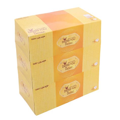 Combo 3 hộp Khăn giấy BlessYou Lamour 3 lớp (120 tờ/ Hộp) | Shopee Việt Nam