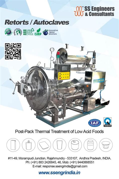 200l 500 Liters Small Vertical Retort Machine Autoclave Industrial