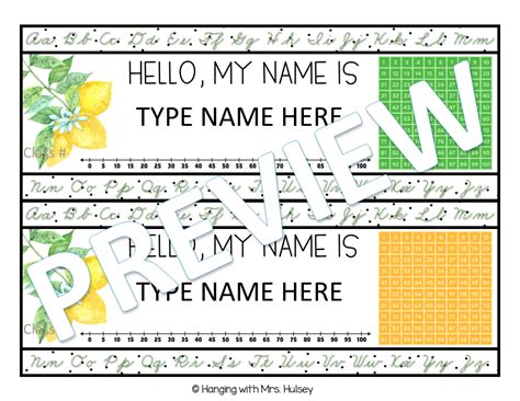 Name Placards Template