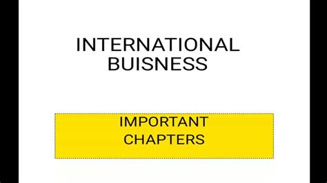 International Buisness Important Chapters Bcom 5 Sem YouTube