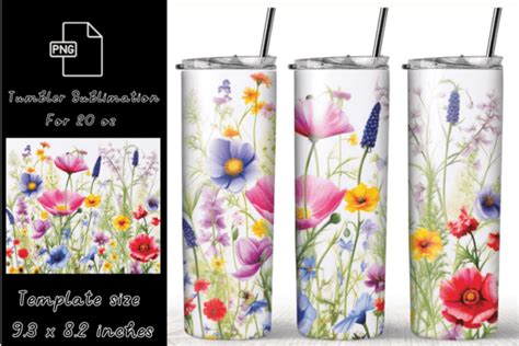 Flowers Tumbler Wrap Sublimation Graphic By Sasikharn · Creative Fabrica